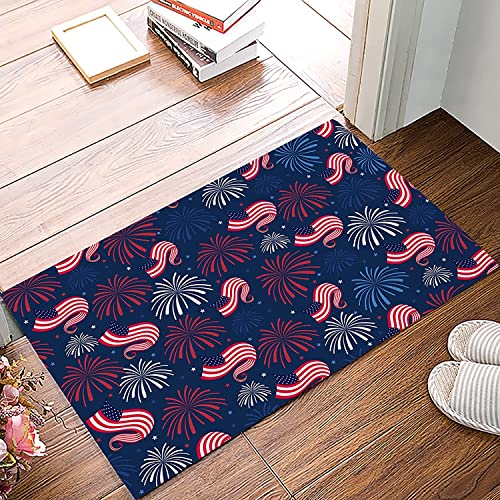 Fußmatte Feuerwerk Feiert Das Unabhängigkeitstag-Amerika-Festival Duschvorleger Weiche Badezimmerteppich Waschbar Badteppich Für Schlafzimmer Dusche Küche 40x60cm von CNDJSFF