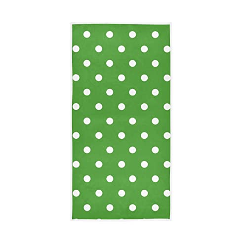 Handtücher Grün-Weißer Polka Dot Handtuch Saugfähig Gästehandtücher Weiches Gästetücher Für Reisen Sport Mehrzweck M von CNDJSFF