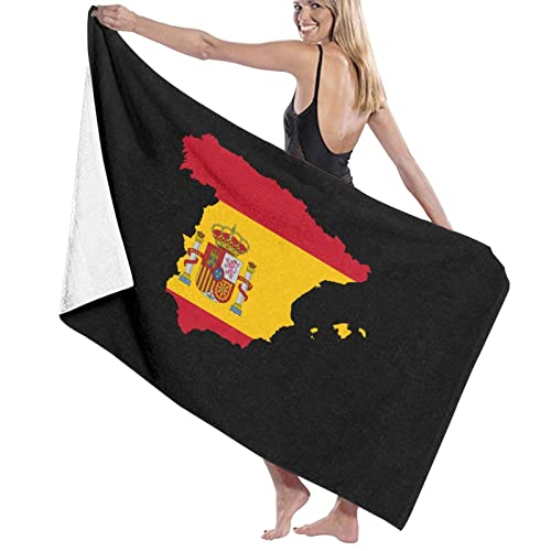 Strandtücher Flaggenkarte Von Spanien Badetuch Groß Weich Sandfest Handtuch Pflegeleicht Duschtuch Für Sauna Schwimmen Strand 80x130cm von CNDJSFF