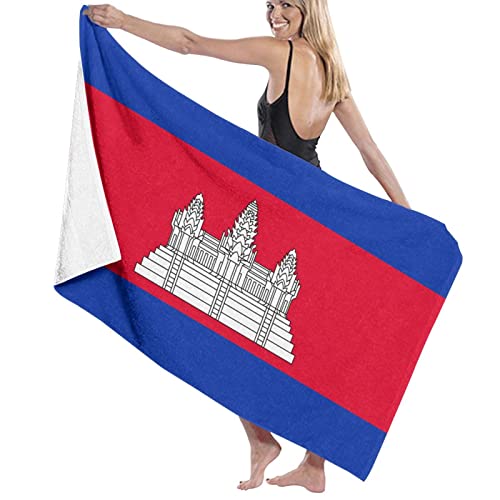 Strandtücher Kambodscha-Flagge Badetuch Saugfähig Duschtuch Pflegeleicht Sandfest Handtuch Für Sauna Schwimmen Strand 80x130cm von CNDJSFF