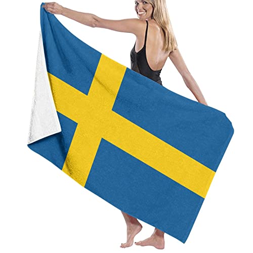 Strandtücher Schweden-Flagge Badetuch Saugfähig Duschtuch Super Sandfest Handtuch Für Sauna Strand Reise 80x130cm von CNDJSFF