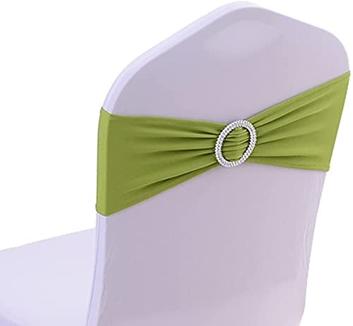 CNFQ Stuhlschleifen, elastisch, kein Binden, Dekoration für Hochzeit, Party, Taufe (10, grün) von CNFQ