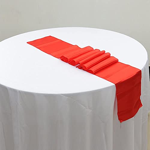 CNFQ Tischläufer, Satin, Dekoration für Hochzeit, Tischläufer, 275 cm x 30 cm, Rot, 10 Stück von CNFQ