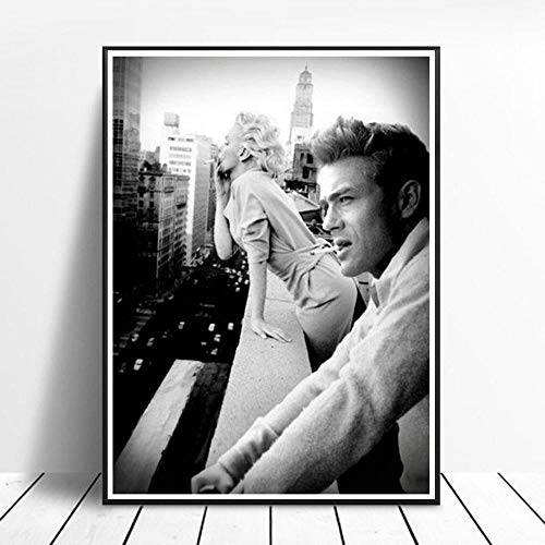 Leinwandbild 120x80cm auf Keilrahmen Marylin,berühmt,retro,film,schwarz,weiß 