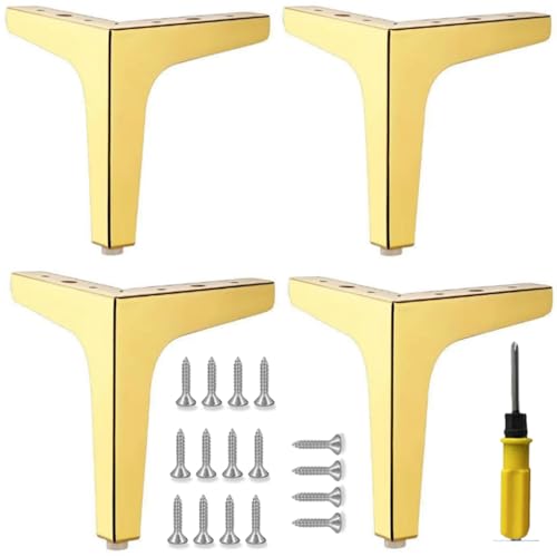 CNKHD 10cm Metall-Möbelfüße, Möbelfüße 4er-Set, Modern Style Ersatz-Sofa-Füße für Kommoden, Stühle, Betten, Schränke, Tische, Ottomane, Schränke DIY Ersatz-Sofa-Füße (4die Goldfarbe, 17) CNKHD 10cm Metall-Möbelfüße, Möbelfüße 4er-Set, Modern Style Ersatz-Sofa-Füße für Kommoden, Stühle, Betten, Schränke, Tische, Ottomane, Schränke DIY Ersatz-Sofa-Füße (4die Goldfarbe, 17) von CNKHDZ