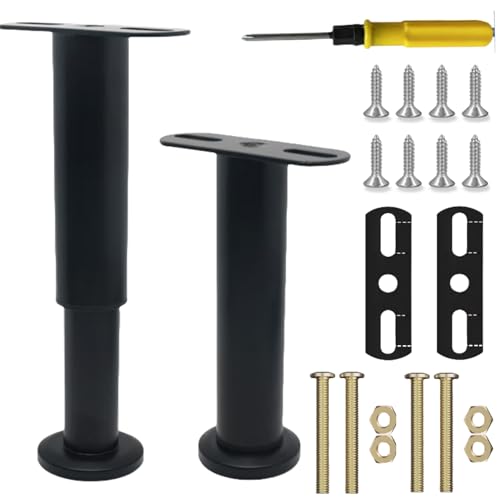 CNKHDZ 2 Pack Möbelfüße Verstellbar, Möbelfüße Höhenverstellbar 18-32cm,Schwarz Möbelbeine, Möbelbeine für Schrank Fernsehschrank Bett Sofa Nachttisch Lehrstuhl Badezimmerschrank von CNKHDZ