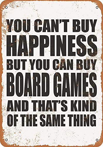 Vintage-Blechschild aus Metall mit Aufschrift "You Can't Buy Happiness But You Can Buy Brettspiele", Retro-Wanddekoration, Heimdekoration, 20,3 x 30,5 cm Vintage-Blechschild aus Metall mit Aufschrift "You Can't Buy Happiness But You Can Buy Brettspiele", Retro-Wanddekoration, Heimdekoration, 20,3 x 30,5 cm von CNM123