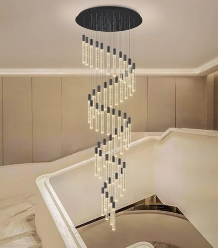 CNMKLM 40-Flammig Pendelleuchte LED Moderne Pendellampe Kristall Hängeleuchte Höheverstellbar Hängelampe Kronleuchter geeignet für Wohzimmer Esstisch, Treppe, Schlafzimmer Deckenleuchte von CNMKLM