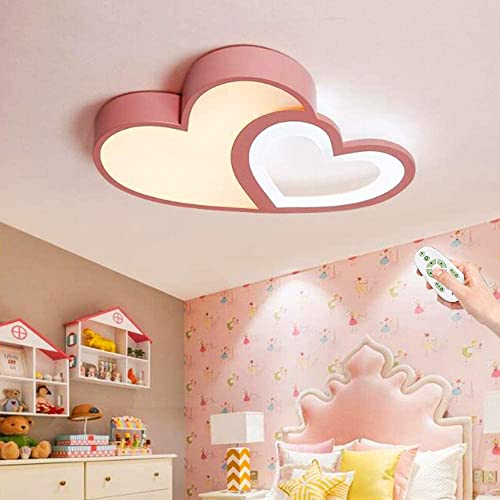 CNMKLM Dimmbar Kinderzimmerlampe LED Cartoon Deckenleuchte Modern Mit Fernbedienung Jungen Mädchen Acryl Herz Lampeschirm Kronleuchter Schlafzimmer Wohnzimmer Deckenbeleuchtung Innenbeleuchtung von CNMKLM