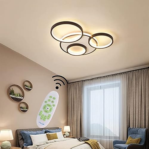 CNMKLM LED Deckenleuchte Moderne Wohnzimmer Deckenleuchte Dimmbar Mit Fernbedienung Schlafzimmerlampe Esszimmer Küchelamp Acryl Metallrahmen Pendelleuchte 3000K-6000K Einstellbar Kronleuchter,53cm/42w von CNMKLM