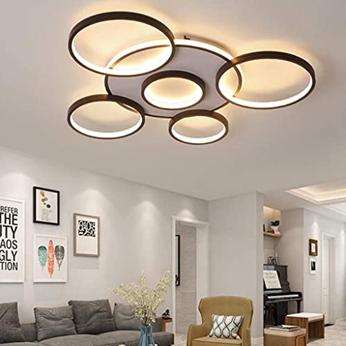CNMKLM LED Deckenleuchte Moderne Wohnzimmer Deckenleuchte Dimmbar Mit Fernbedienung Schlafzimmerlampe Esszimmer Küchelamp Acryl Metallrahmen Pendelleuchte 3000K-6000K Einstellbar Kronleuchter,85cm/74w von CNMKLM