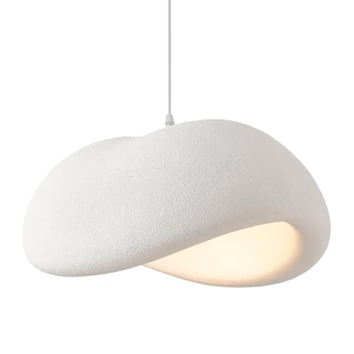 CNMKLM Moderne Pendelleuchte,Wabi-sabi Stil Esszimmer Hängelampe Über Tisch,Beige Weiß Kücheninsel Pendellampe,Höhenverstellbare Polystyrol-Hängeleuchte Für Innenräume(M/50 * 34 * 23CM) von CNMKLM