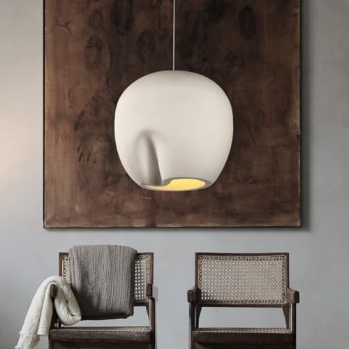 Moderne Pendelleuchte Minimalistisches Design Hängeleuchten Wabi Sabi Esszimmer Hängelampe,E27 Sockel,Lampenkörper Aus Hochdichtem Polystyrol,Kücheninsel Wohnbereich Schlafzimmer Lampen(60*60CM) von CNMKLM