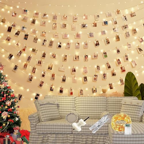 CNMTCCO 5M 50 LED Foto Lichterkette, Batteriebetrieben Fotoclips mit 30 Klammern, Lichterkette Wäscheklammern Wanddekoration für Party Wohnzimmer, Schlafzimmer, Hochzeiten, Weihnachten CNMTCCO 5M 50 LED Foto Lichterkette, Batteriebetrieben Fotoclips mit 30 Klammern, Lichterkette Wäscheklammern Wanddekoration für Party Wohnzimmer, Schlafzimmer, Hochzeiten, Weihnachten von CNMTCCO