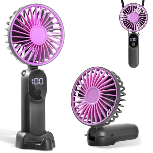 CNMTCCO Handventilator, Tragbarer Mini Ventilator mit 6 Geschwindigkeiten & LED-Anzeige, Wiederaufladbar & Faltbar, USB-Ventilator für Büro, Reisen, Camping, Outdoor, Dunkelblau CNMTCCO Handventilator, Tragbarer Mini Ventilator mit 6 Geschwindigkeiten & LED-Anzeige, Wiederaufladbar & Faltbar, USB-Ventilator für Büro, Reisen, Camping, Outdoor, Dunkelblau von CNMTCCO