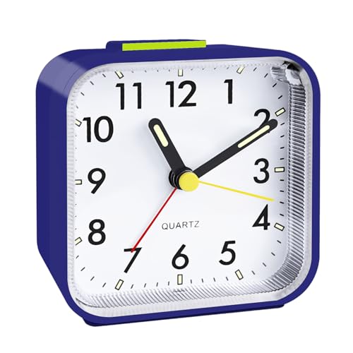 CNMTCCO Wecker,wecker analog ohne Ticken,batteriebetrieben, lauter Alarm,Schlummerfunktion,geräuschloser Betrieb, leuchtendes Display, tragbares Design für Tiefschläfer.(Blau) von CNMTCCO