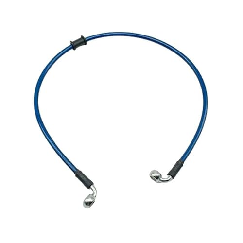 Bremsleitung 2X 30cm-220cm Motorrad Hydraulische Brems Schlauch Linie Kabel 90 ° Rohr Linie Geflochtene Öl Rohr(2Pcs Blue 210cm) von CNMVCJSAR