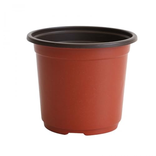 CNNIK 100 Stück Anzuchttöpfe 10cm Pflanztöpfe Kunststoff Rund Blumentopf Plastik Innen Außenbereich Anzuchttopf Rot Untertopf mit 100 Stück Pflanzenschilder von CNNIK