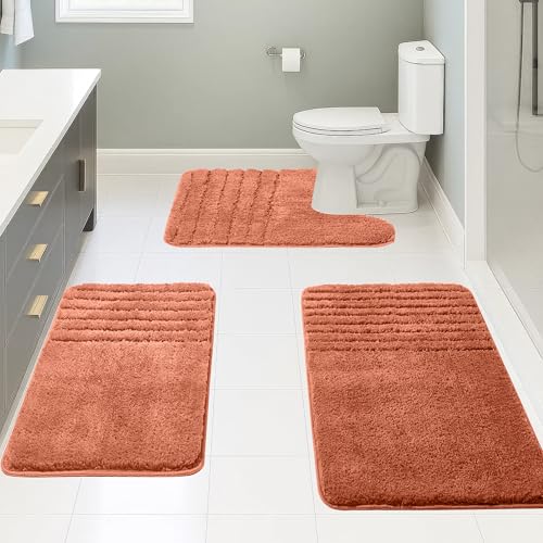 CNNJ Badteppich-Set, 3-teilig, weich, saugfähig, Plüsch, zottelig, weicher Boden, rutschfest, für Dusche, Badewanne, maschinenwaschbar, Gewürze CNNJ Badteppich-Set, 3-teilig, weich, saugfähig, Plüsch, zottelig, weicher Boden, rutschfest, für Dusche, Badewanne, maschinenwaschbar, Gewürze von CNNJ