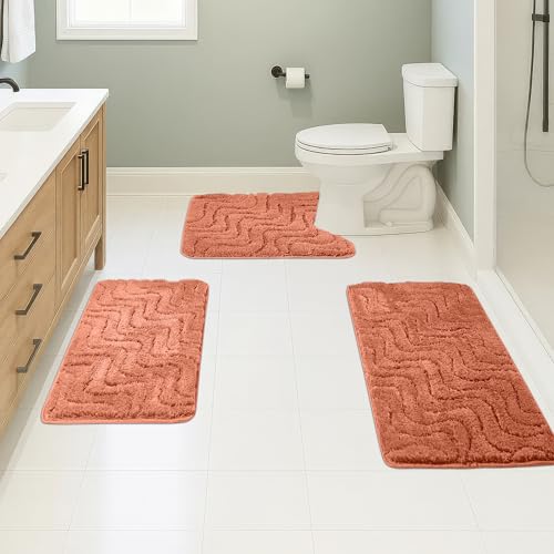 CNNJ Badteppich-Set, 3-teilig, weich, saugfähig, Plüsch, zottelig, weicher Boden, rutschfest, für Dusche, Badewanne, maschinenwaschbar, Gewürze CNNJ Badteppich-Set, 3-teilig, weich, saugfähig, Plüsch, zottelig, weicher Boden, rutschfest, für Dusche, Badewanne, maschinenwaschbar, Gewürze von CNNJ