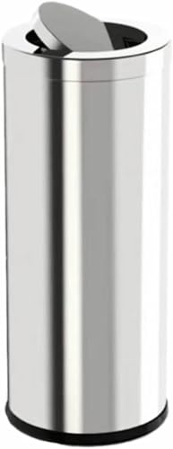 CNPRAZ Edelstahl Müllbehälter 15L / 25L / 50LTop Offene Küche Müllkorb Rauchlöscher Design Moderner Silber Müllbehälter Für Home & Office Stilvoller Papierkorb von CNPRAZ