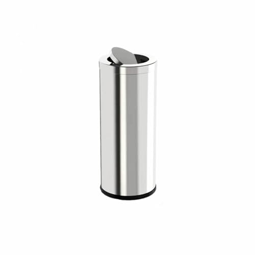 CNPRAZ Edelstahl -Mülleimer 15 L/25 L/50 L Halbe Offene Küchenbehälter Rauchlöscher Design Eleganer Silberabwastkorb Für Home Office Und Küchenkonsum von CNPRAZ