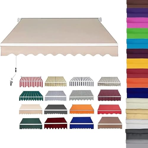 Einziehbarer Terrassenmarkisenstoff, Ersatz, wasserdichte Polyester-Sonnenschutzabdeckung, Sonnenschutz-Markisenabdeckung für den Außenbereich, Baldachin-Leinwand für den Balkon im Hof, Deck von CNPSMYF