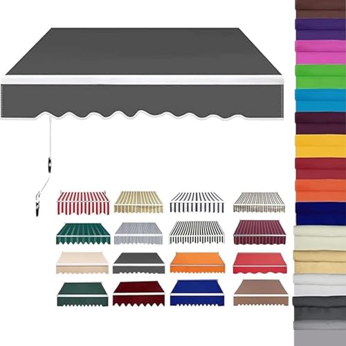 Einziehbarer Terrassenmarkisenstoff, Ersatz, wasserdichte Polyester-Sonnenschutzabdeckung, Sonnenschutz-Markisenabdeckung für den Außenbereich, Baldachin-Leinwand für den Balkon im Hof, Deck von CNPSMYF