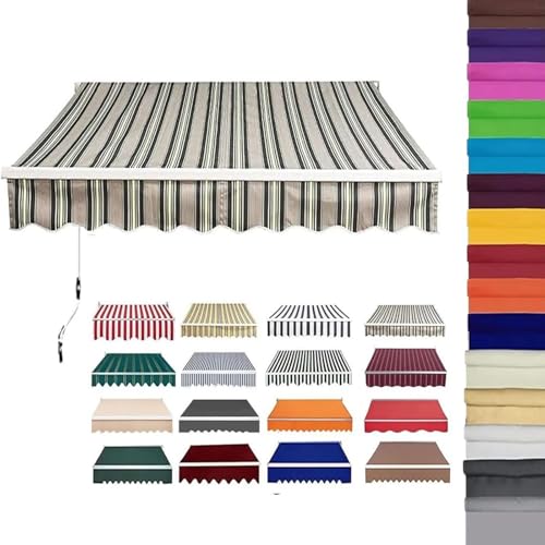 Einziehbarer Terrassenmarkisenstoff, Ersatz, wasserdichte Polyester-Sonnenschutzabdeckung, Sonnenschutz-Markisenabdeckung für den Außenbereich, Baldachin-Leinwand für den Balkon im Hof, Deck von CNPSMYF