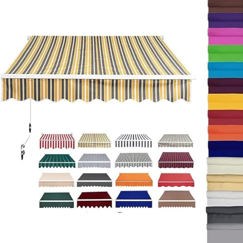 Einziehbarer Terrassenmarkisenstoff, Ersatz, wasserdichte Polyester-Sonnenschutzabdeckung, Sonnenschutz-Markisenabdeckung für den Außenbereich, Baldachin-Leinwand für den Balkon im Hof, Deck von CNPSMYF