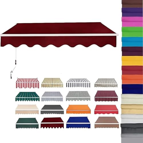 Einziehbarer Terrassenmarkisenstoff, Ersatz, wasserdichte Polyester-Sonnenschutzabdeckung, Sonnenschutz-Markisenabdeckung für den Außenbereich, Baldachin-Leinwand für den Balkon im Hof, Deck von CNPSMYF