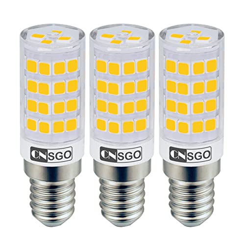 CNSGO E14 LED Lampe Warmweiss 3000K 440 Lumen, 3er-Pack. 4W kann Ersatz 40W Halogenlampe, Abstrahlwinkel 360° Kurz winzig Leuchtmittel, AC220-240V Flickerfreie nicht Dimmbare Energiesparlampen von CNSGO