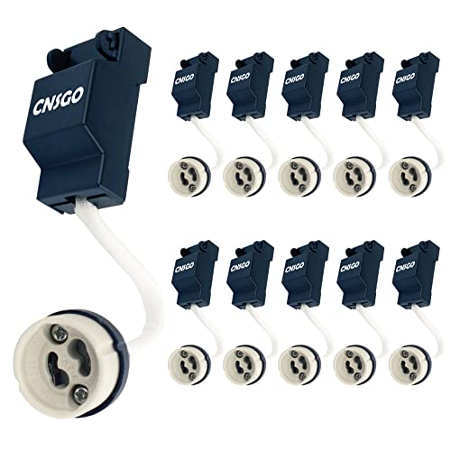 GU10 fassung CNSGO keramik Fassungen verwendet für GU10 LED und Halogen Glühlampe,zweilagige Isolierung, mit Anschlussadapter, 10er-Pack von CNSGO