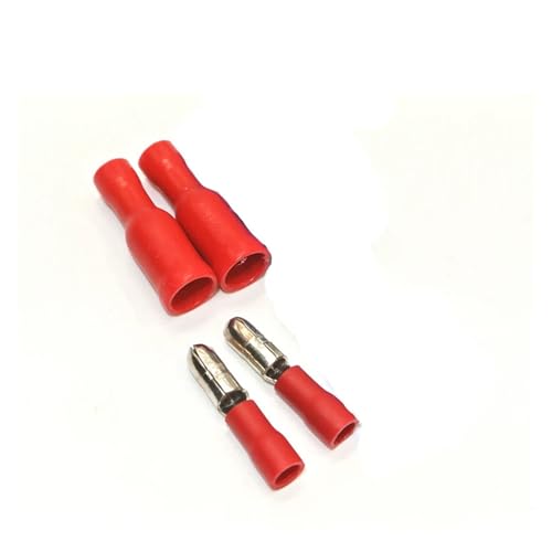 100pcs (50set/lot) Insulated Crimp Terminals 4MM Red Insulated Female Male Butt Connector Crimp Terminals von CNTUSRXT