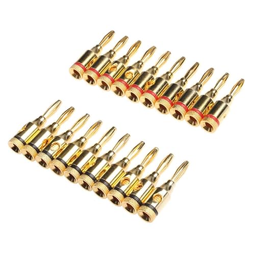 20PCS Gold Plated 4mm Banana For Musical Amplifier Speaker Adapter Banana Wire Cable Connectors Set von CNTUSRXT