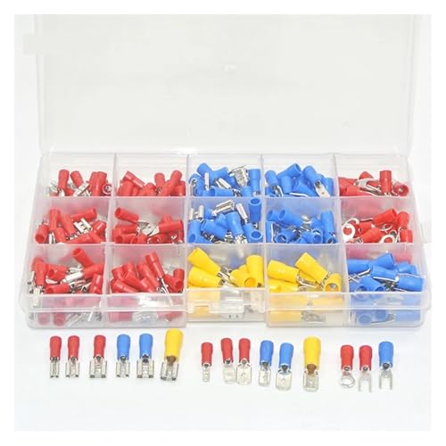 280pcs/lot Insulated Terminals Electrical Crimp Connector Spade Ring Fork Assortment Kit von CNTUSRXT