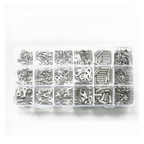360 Pcs Cold Naked Non-Insulated Ring Fork O/Y/U-Type Terminals Assortment Kit Cable Crimp Spade Connector von CNTUSRXT