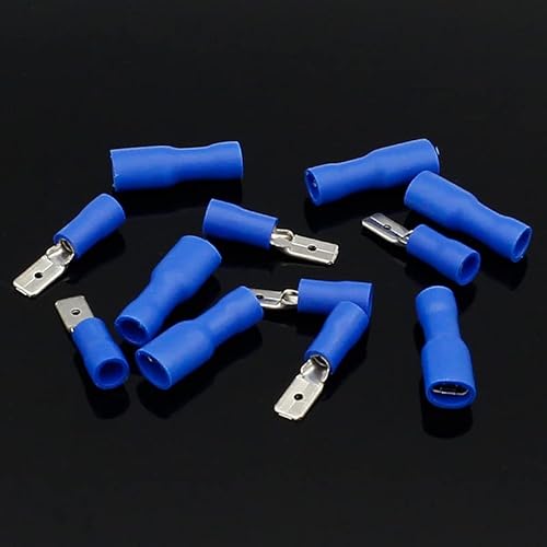 4.8mm Female Male Electrical & Wiring Connector Insulated Crimp Terminal Spade Blue von CNTUSRXT