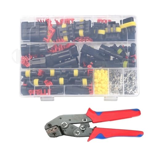 408pcs Waterproof Connectors 1/2/3/4 Pin Car Electrical Wire Connector Sets with Crimping tool von CNTUSRXT