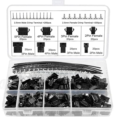 570pcs Terminal 2 3 4 5 Pin Wire Connector 2.5 mm Pitch Male and Female Connector Adapter Waterproof Connector von CNTUSRXT