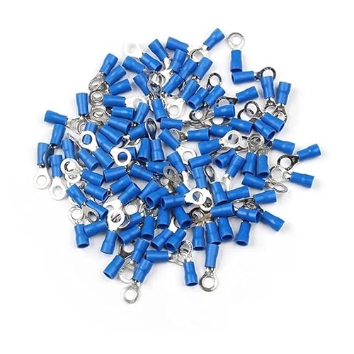 RV2-5 Blue Ring Insulated Wire Connector Electrical Crimp Terminal Cable Connector Wire Connector 100PCS/Pack RV2.5-5 RV von CNTUSRXT