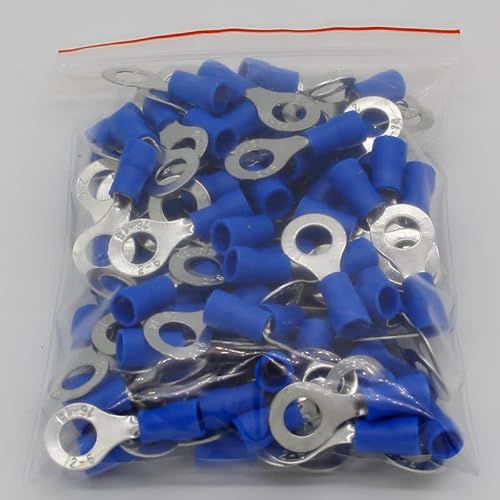 RV2-6 Blue Ring insulated terminal Cable Wire Connector 100PCS/Pack suit 1.5-2.5mm Electrical Crimp Terminal RV2.5-6 RV von CNTUSRXT