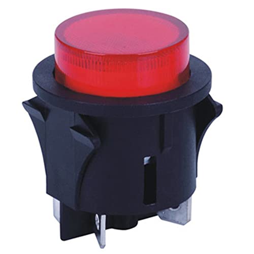 Roter Druckschalter mit Licht 4-poliger Berührungsschalter 15A 250V Elektrischer runder Wippschalter 28 * 23,2 mm PS18-16-2 1St Microswitch von CNTUSRXT