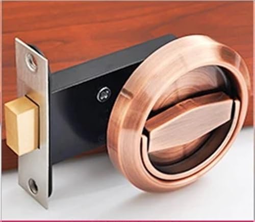 Edelstahl 304 Einbau Unsichtbarer Schalengriff Privatsphäre Versteckte Türschlösser Schrank Zieht Griff Disk Ring Lock 1St(Single-Red Bronze) von CNWTNCSH
