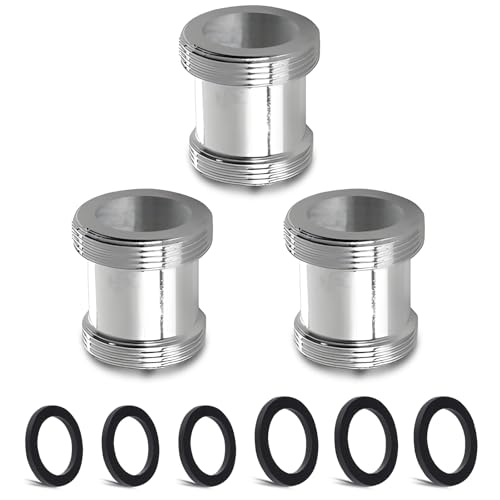 3 Stück Wasserhahn Adapter Set, CNYMANY Adapter-Set für Küchenbelüfter Erhöhen Männlich M22mm auf Männlich M24mm Feine GewindeSpültisch-Wasserhahn-Adapter Anschluss eines Gartenschlauch-Wasserfilters von CNYMANY