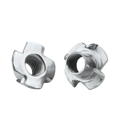 100Pcs 4-Pronged T Mutter M4 M5 M6 M8 M10 Holz Möbel Vier Krallen Verzinkt Hardware(M8) von CNYUON