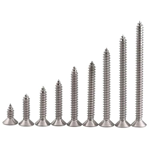 30 Stück Edelstahl verlängerte Blechschrauben Rundkopf Schwellenschrauben Möbelbefestigungen Holzbearbeitungs-Hardware-Werkzeuge(80mm) von CNYUON