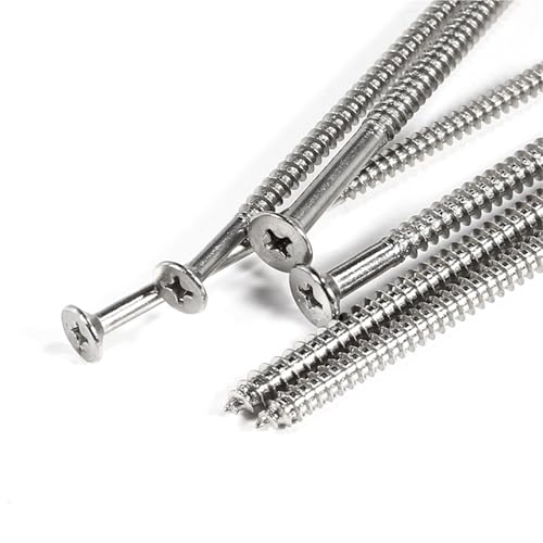 30-teiliges selbstschneidendes Schraubenset aus Edelstahl, hochfeste selbstschneidende Schrauben, Holzschrauben, Flachkopf, T25-Torx-Antrieb, Terrassenschrauben(190mm) von CNYUON