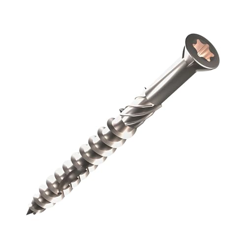 40/50/60/70/80 mm Torx-Schlitz Rändelschraube Schwellenschraube Edelstahl Holzdeckschrauben Selbstschneidende Schraube(5X60(40PCS)) von CNYUON