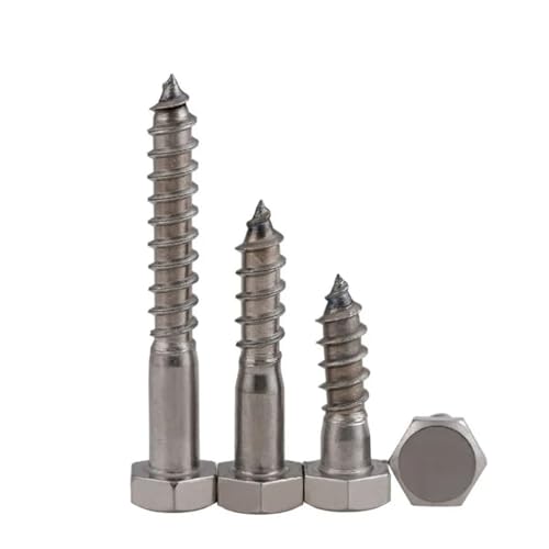 50 Stück Innensechskantschrauben mit Rändelmuttern for Metallschwellen, Holzdeckschrauben, rostbeständig, Sechslappen, selbstschneidende Faserplatten-Trockenbauschrauben(90mm) von CNYUON